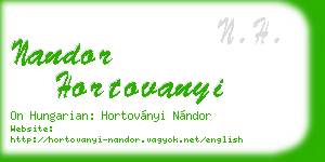nandor hortovanyi business card